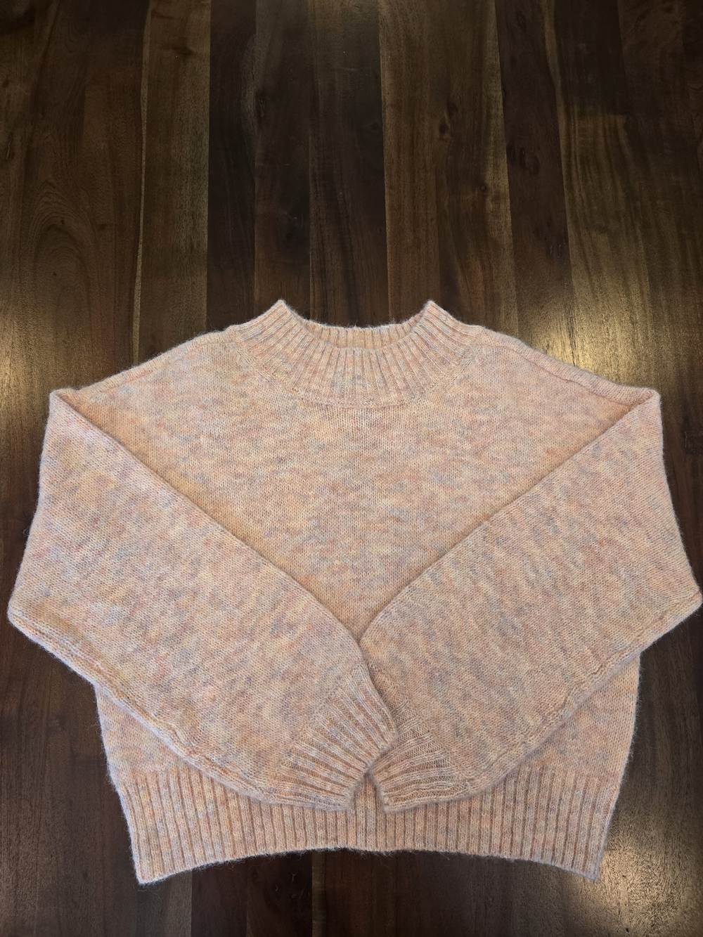 Oversized American Eagle Outfitters Heathered Peach Crewneck Sweater
